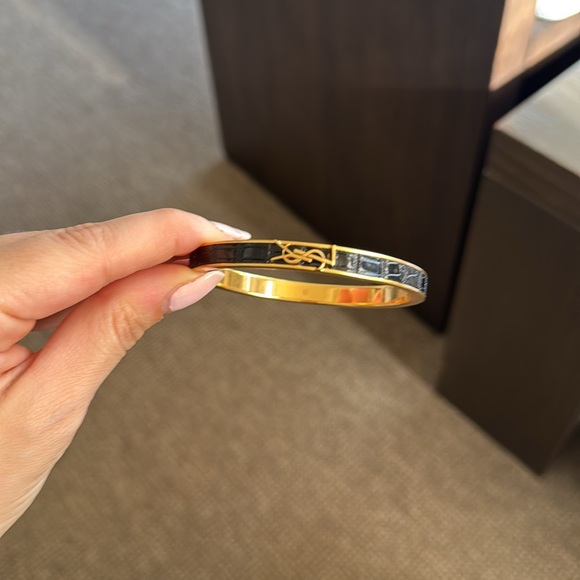 YSL Gold Leather Bangle - Picture 2 of 5